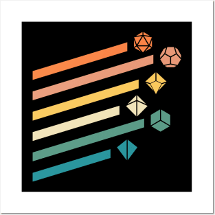 Retro Minimalist Polyhedral Dice Set Tabletop RPG Posters and Art